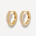 Diamond huggie hoop earrings