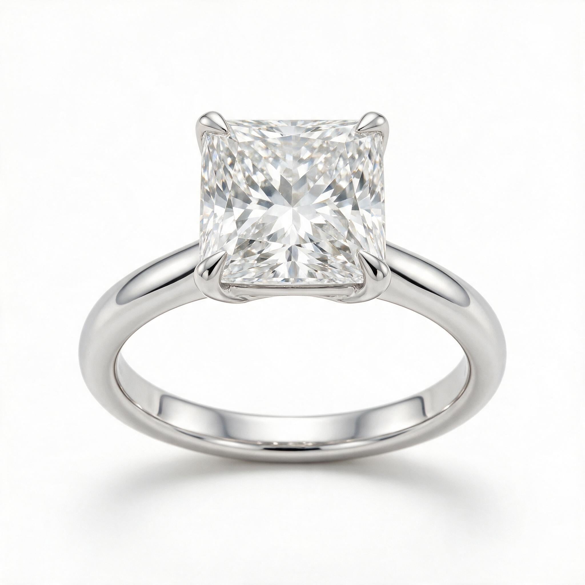 Princess cut diamond engagement ring
