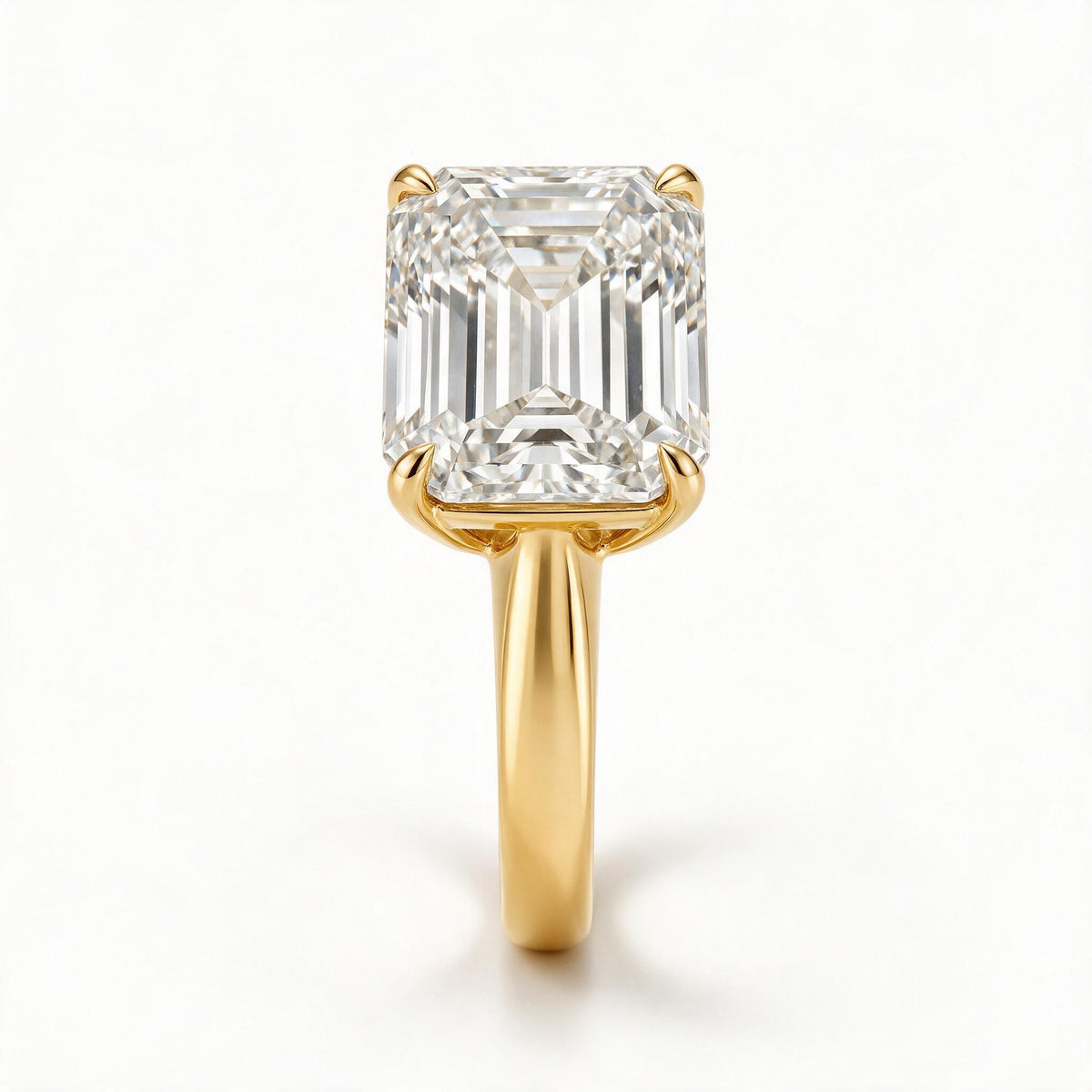 Emerald cut diamond engagement ring