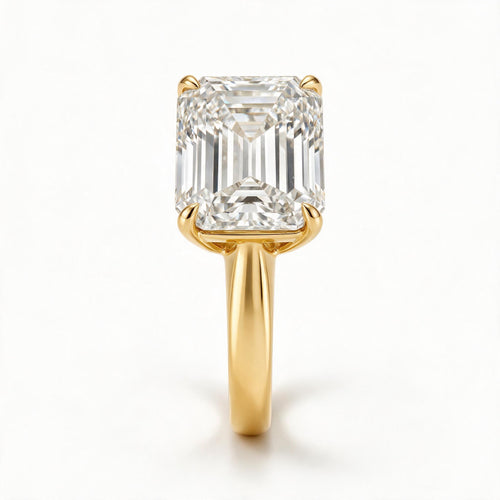 Emerald cut diamond engagement ring