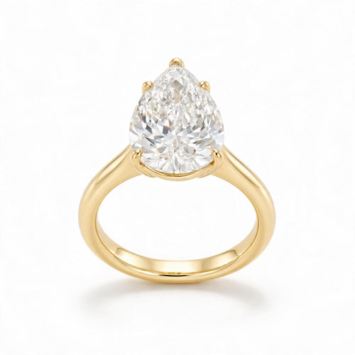 Pear cut diamond engagement ring