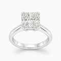 Radiant cut diamond engagement ring